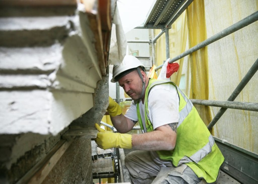 Safety is of utmost importance in restoration work at Tai Kwun. (Photo credit: Gammon Construction Ltd) Safety is of utmost importance in restoration work at Tai Kwun. (Photo credit: Gammon Construction Ltd)