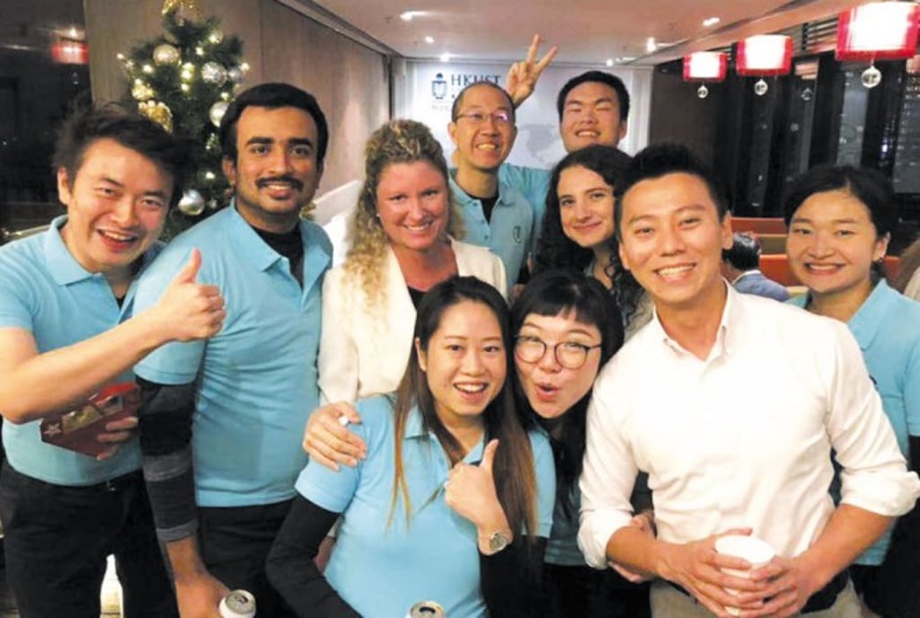 Steven Chiu, Director, Active Global, and course instructor Professor Marie Rosencrantz celebrate the grant award with the student team