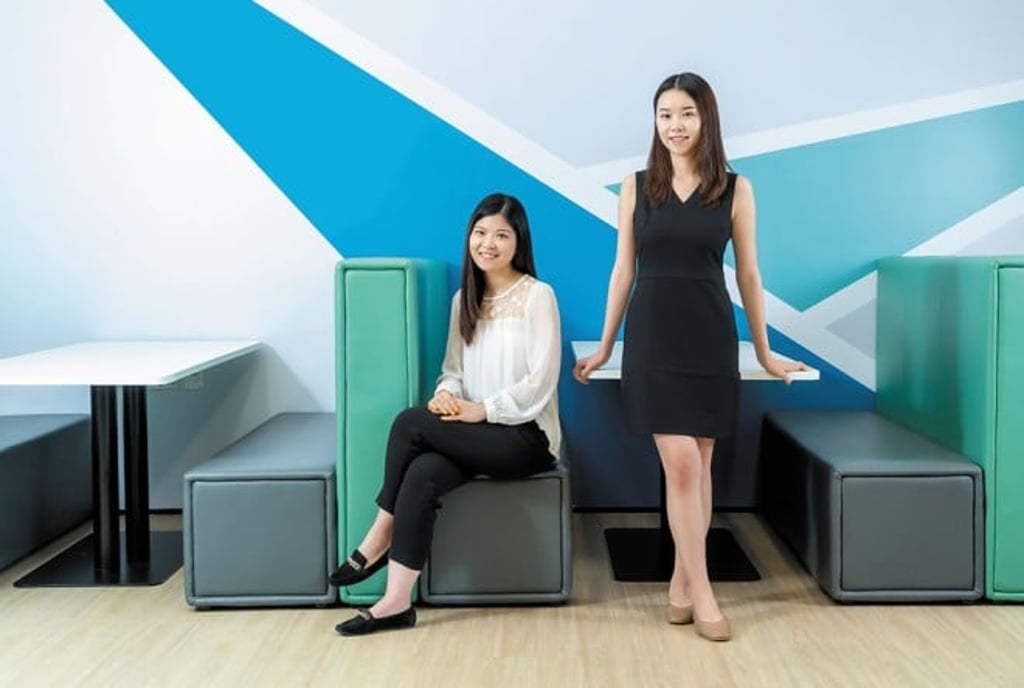 Suri (left) and Stephanie join the KPMG’s internship program, which helps them to make the transition from the classroom to workplace.