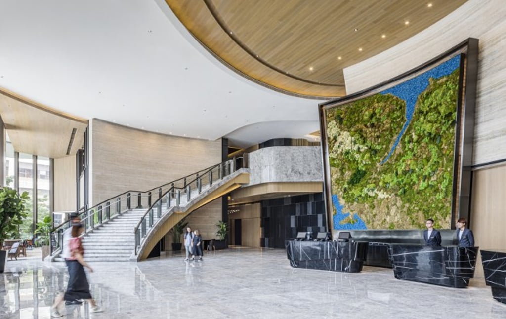 The open and airy lobby exudes a sense of light luxury and comfort that runs through the hotel. The open and airy lobby exudes a sense of light luxury and comfort that runs through the hotel.