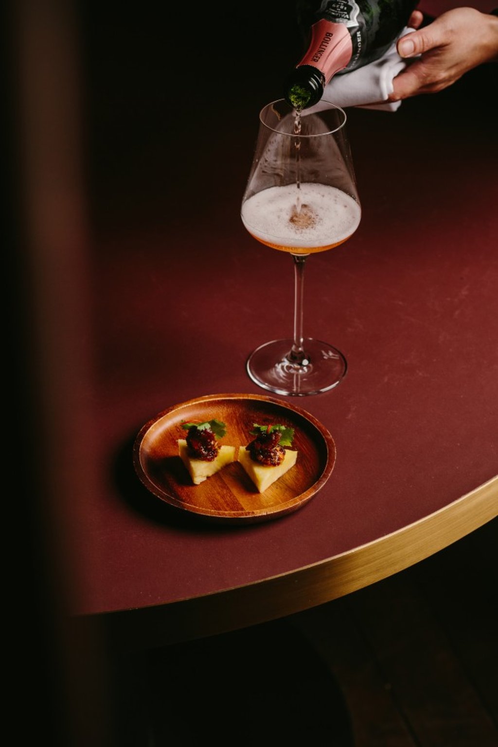 Ma Hor our traditional Thai Amuse-Bouche of pineapple with pork, prawn and peanuts