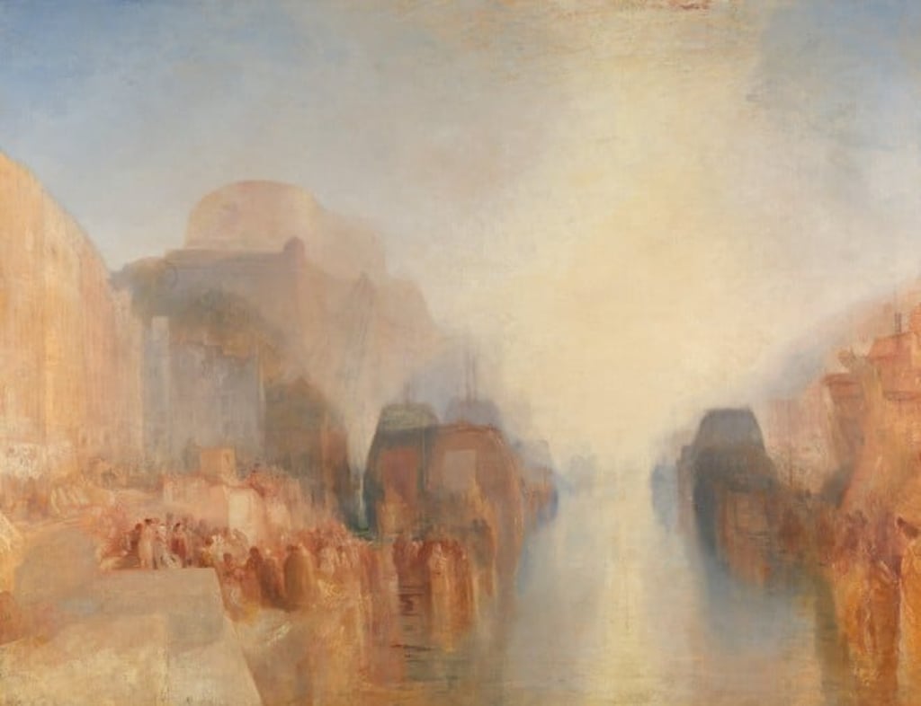 Joseph Mallord William Turner (1775 – 1851), The Harbour of Brest: The Quayside and Château, c. 1826 – 1828. Oil paint on canvas. 1727 x 2235 mm. Tate: Accepted by the nation as part of the Turner Bequest 1856 © Tate