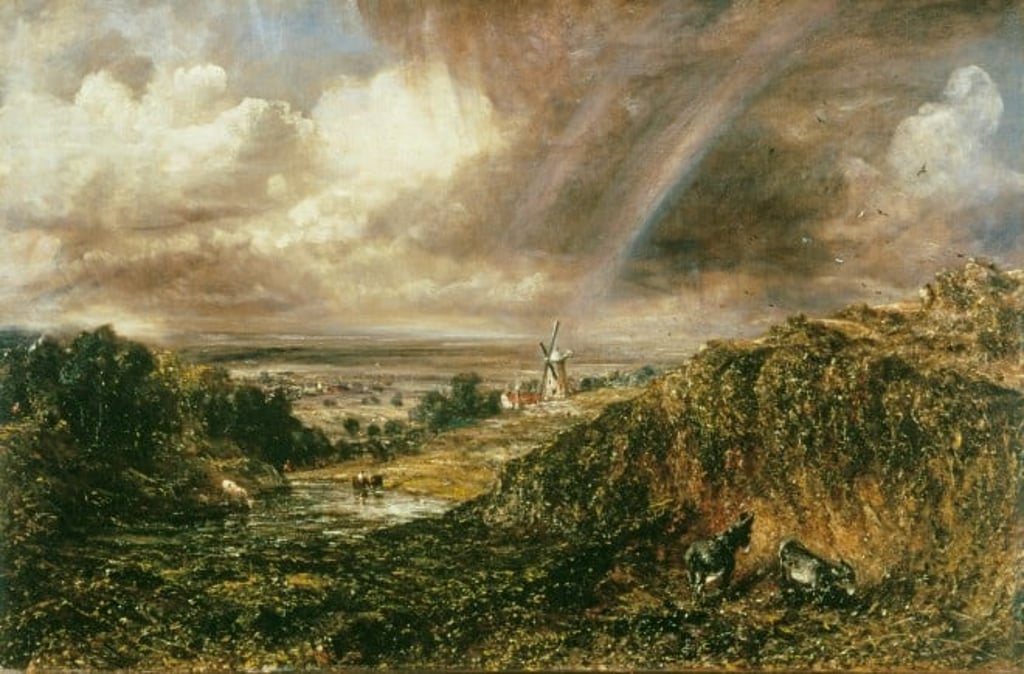 John Constable (1776 – 1837), Hampstead Heath with a Rainbow, 1836. Oil paint on canvas. 508 x 762 mm. Tate: Bequeathed by Miss Isabel Constable as the gift of Maria Louisa, Isabel and Lionel Bicknell Constable 1888 © Tate
