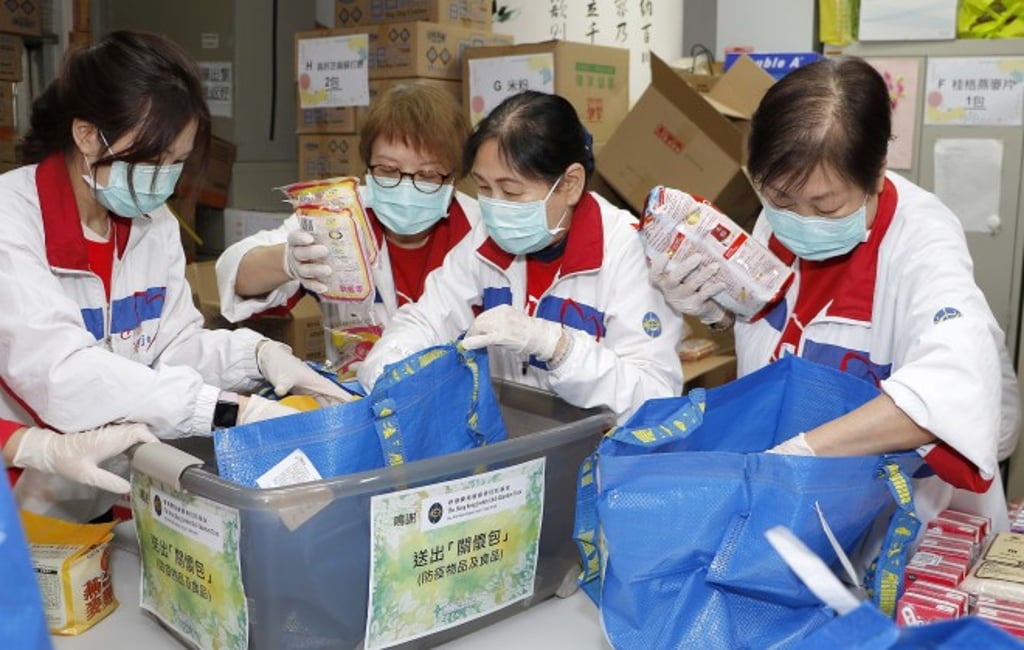 Club-funded care packs containing hygiene and essential food items are being supplied to the homebound elderly and disabled and the low-incomed.