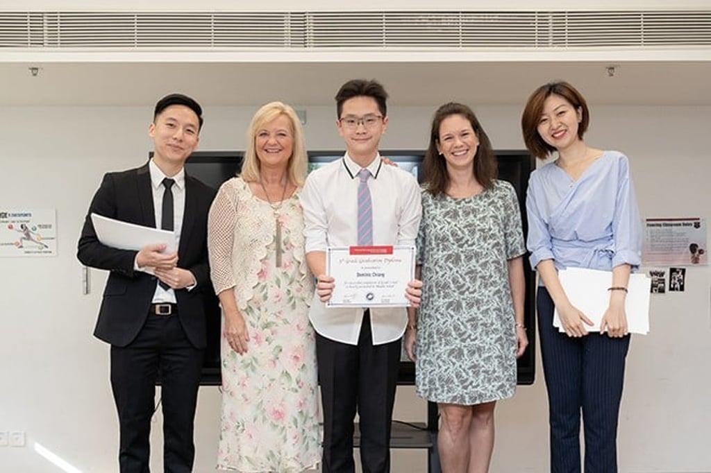 Dominic’s Grade 5 graduation in 2018.