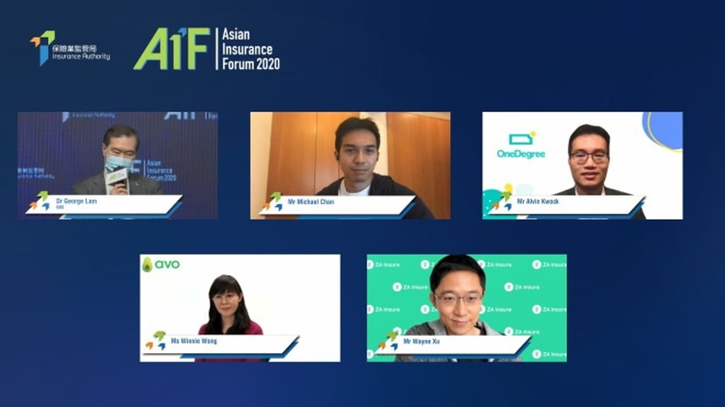 The third panel discussion, moderated by Dr George Lam, Chairman of Hong Kong Cyberport Management Company Limited, discussed the insurance industry’s technological development accelerated by the COVID-19 challenge.