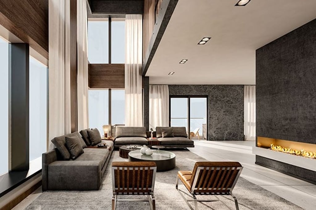 A duplex penthouse unit with a double-height void lets the spirit soar. (Rendering of modified Unit A, 33/F & 35/F, Tower 3**)