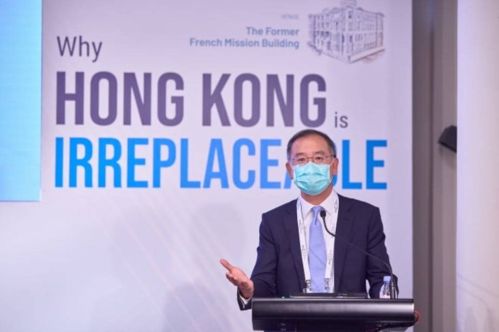 Eddie Yue, Chief Executive of the Hong Kong Monetary Authority, explains the opportunities for finance. Eddie Yue, Chief Executive of the Hong Kong Monetary Authority, explains the opportunities for finance.