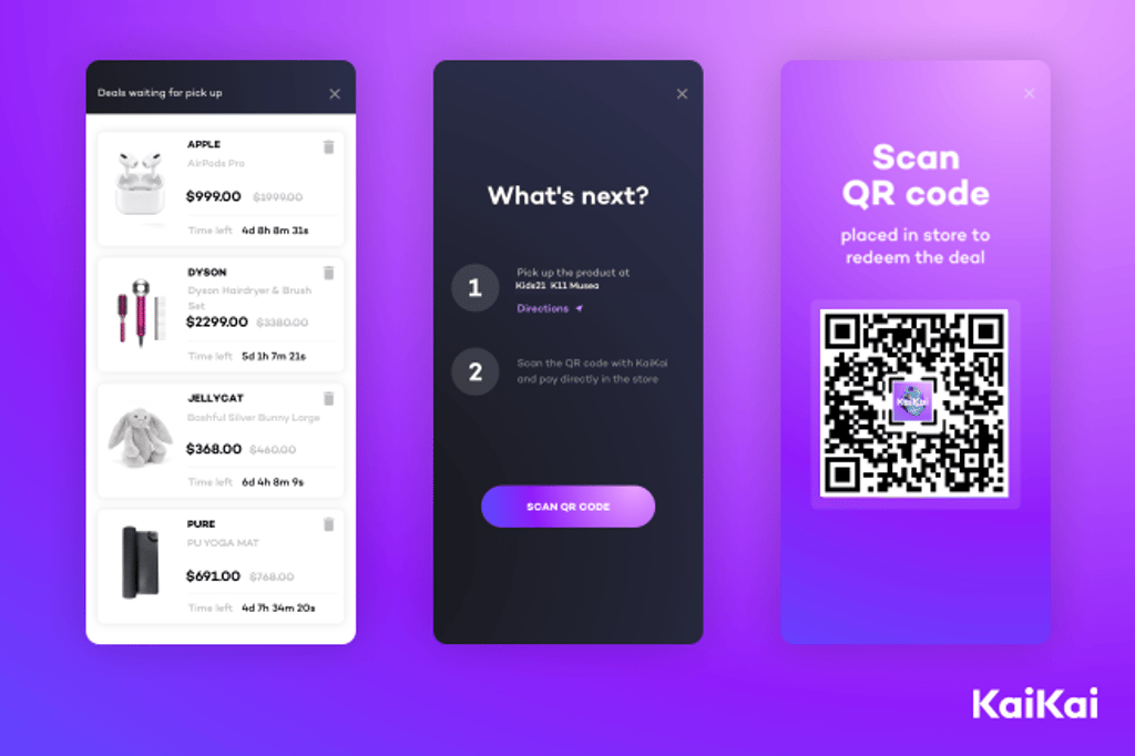 Shopping on KaiKai is as simple as reserving online and redeeming offline. Shopping on KaiKai is as simple as reserving online and redeeming offline.