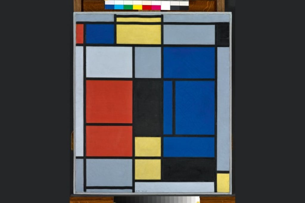 Piet Mondrian, Tableau No. I, 1921-1925, oil on canvas.  Fondation Beyeler, Riehen/Basel, Sammlung Beyeler. Photo: Robert Bayer. ©2020Mondrian/Holtzman Trust.