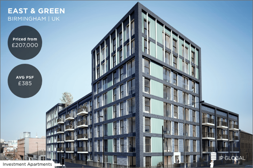 East & Green, Birmingham UK, Priced from £207,000, AVG PSF: £385