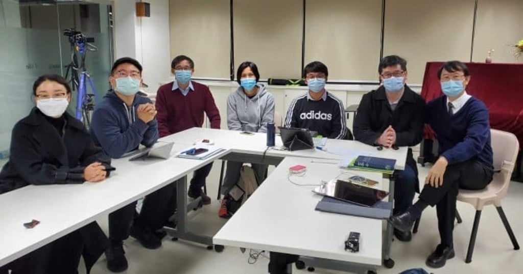 Dr. Max Hui-Bon-Hoa (third from left) with students in the Master of Education program. Dr. Max Hui-Bon-Hoa (third from left) with students in the Master of Education program.