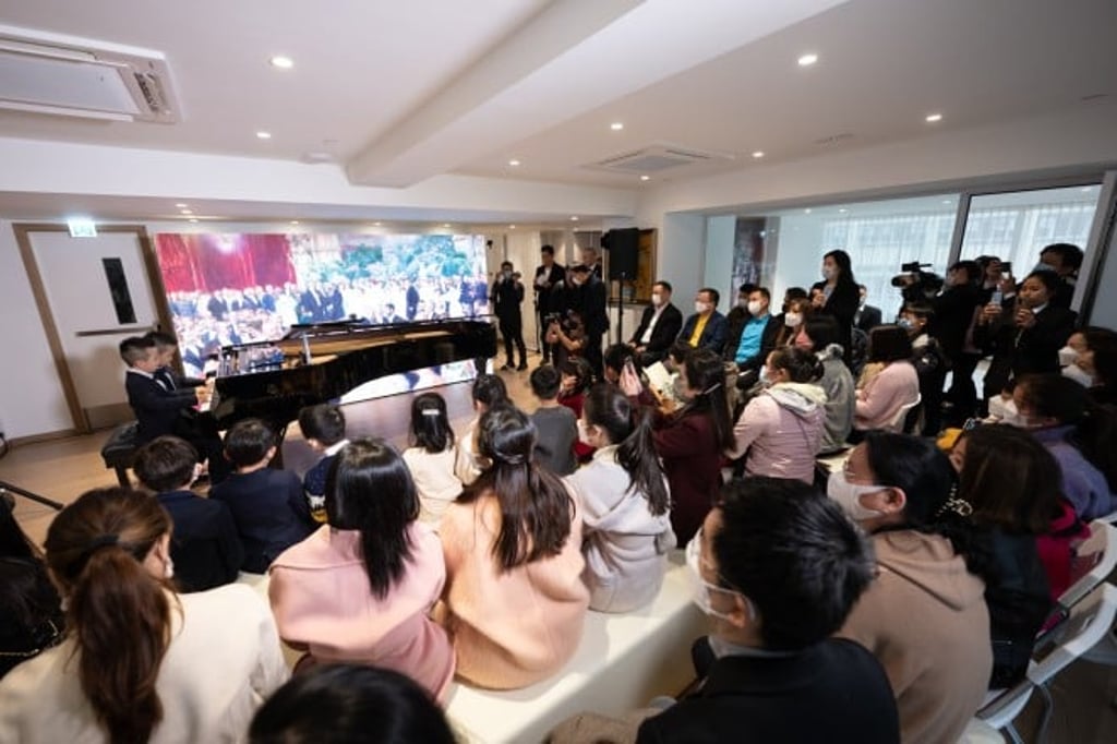 It is full house at the concert featuring Jayden and Brayden at the Pallas Piano Academy.