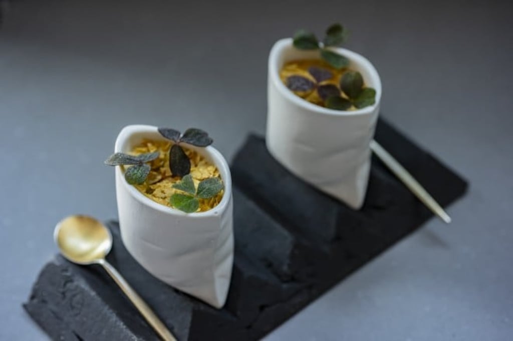 Aulis is the brainchild of British chef Simon Rogan and prides itself on its innovative plating and use of ingredients Aulis is the brainchild of British chef Simon Rogan and prides itself on its innovative plating and use of ingredients