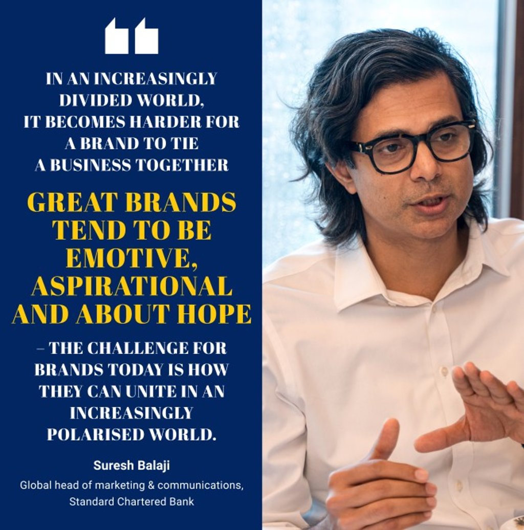 Suresh Balaji global head of marketing and communications, Standard Chartered Bank at Hong Kong CMO round table Suresh Balaji global head of marketing and communications, Standard Chartered Bank at Hong Kong CMO round table