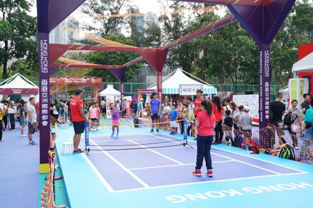 Visitors to the free-entry Tournament Village can enjoy an array of tennis-themed games and activities.