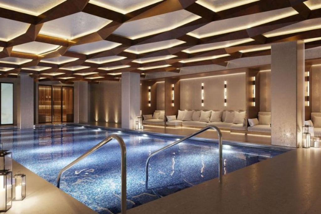 Luxury swimming pool, sauna and steam rooms