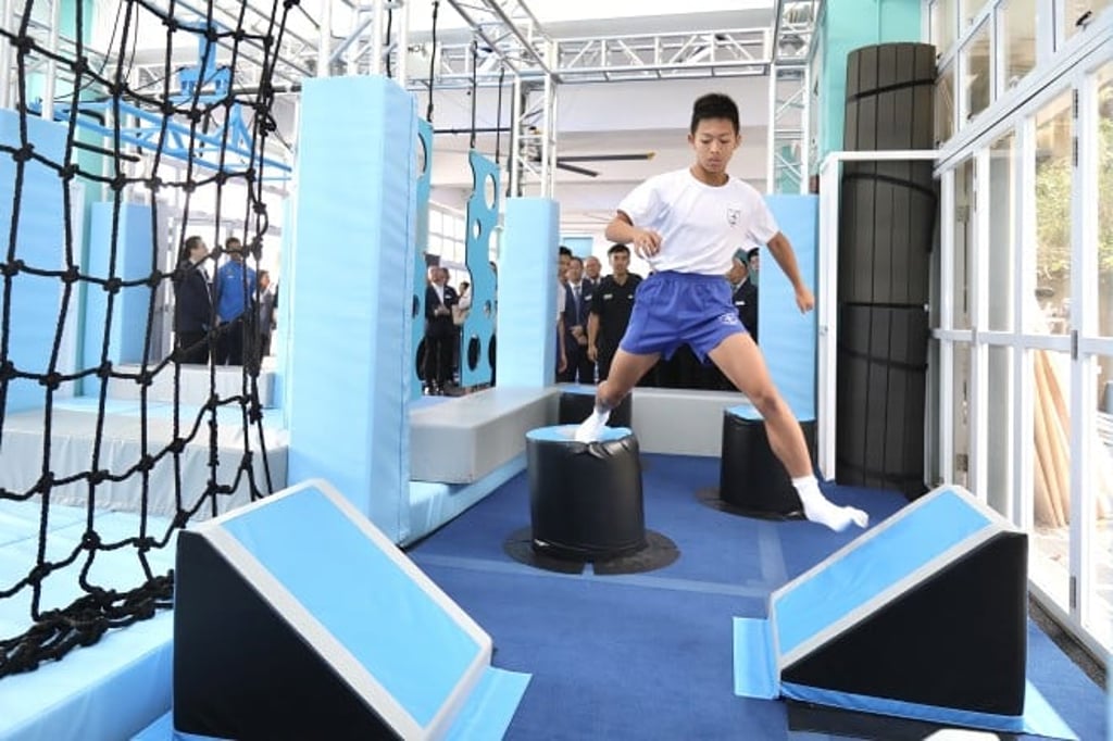 The versatile Sinopec Training Hub features some three dozen training equipment items. Pictured here is the Ninja system that focuses on building one’s strength, endurance and flexibility.