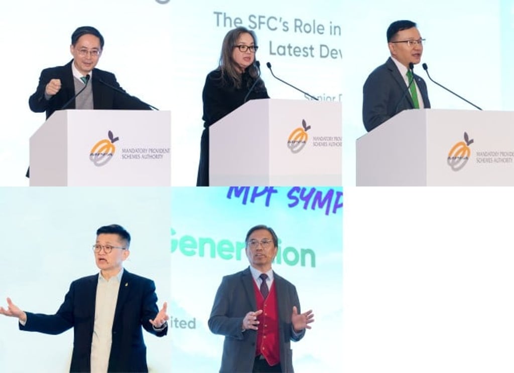 Industry experts discussed ways to tackle the challenges in ESG integration (clockwise from top left): Dr Ma Jun, Ms Alexandra Yeong, Mr Kenneth Chan, Mr Eric Lui, and Mr Cheng Yan-chee.
