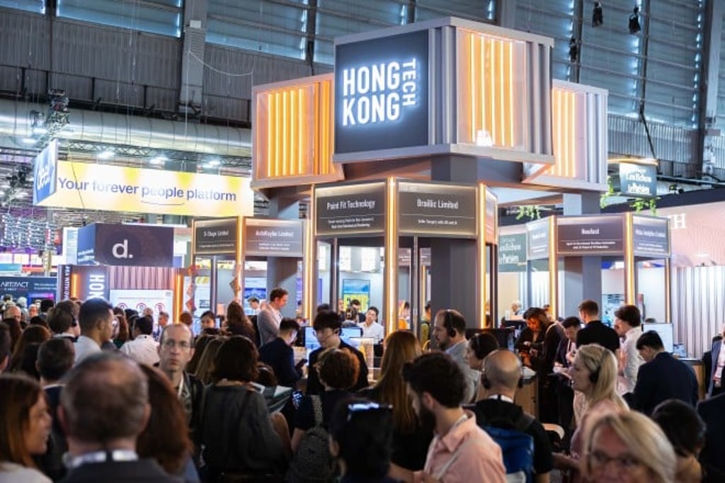 Attendees gather around the Hong Kong Tech Pavilion at VivaTech 2025 in Paris, where 20 Hong Kong start-ups showcase their cutting-edge innovations. Attendees gather around the Hong Kong Tech Pavilion at VivaTech 2025 in Paris, where 20 Hong Kong start-ups showcase their cutting-edge innovations.