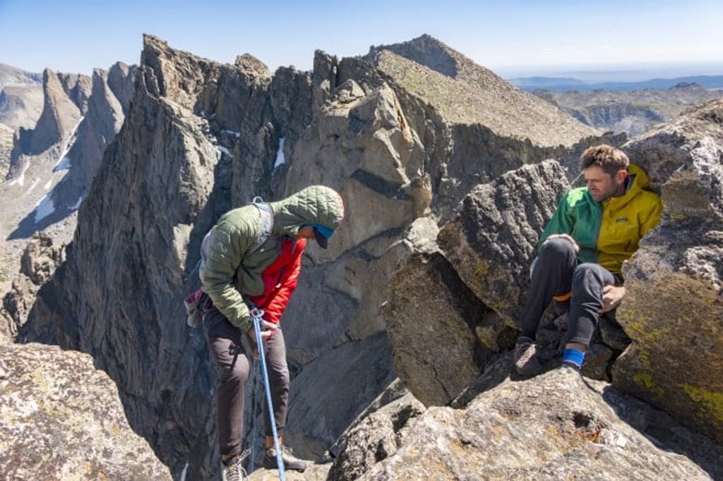 Andy Wyatt and Dylan Johnson put prototype fabrics to the test on an ascent of the Cirque Traverse, Cirque of the Towers, Wind River Range, Wyoming. Photo: Austin Siadak