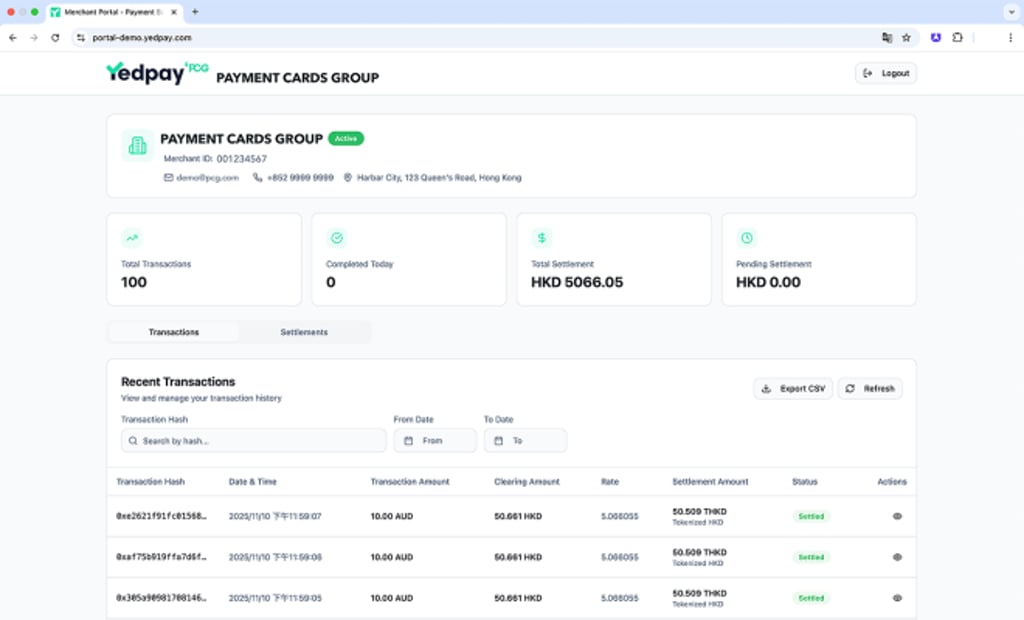 Merchants now receive instant stablecoin payouts, slash costs by up to 90%, and real-time dashboards with blockchain-proof records.