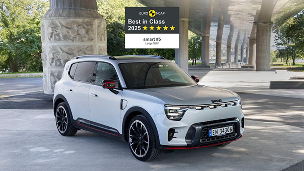 smart #5 has been awarded the Euro NCAP “Best in Class” Award for Safest Large SUV of 2025