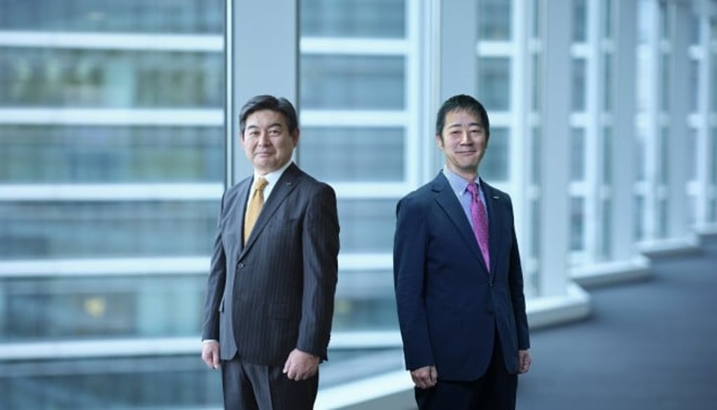 (Left) Shiro Kikuchi, Corporate Vice President, (Right) Motoru Takizawa, General Manager, Marketing Business Solution Division (Left) Shiro Kikuchi, Corporate Vice President, (Right) Motoru Takizawa, General Manager, Marketing Business Solution Division