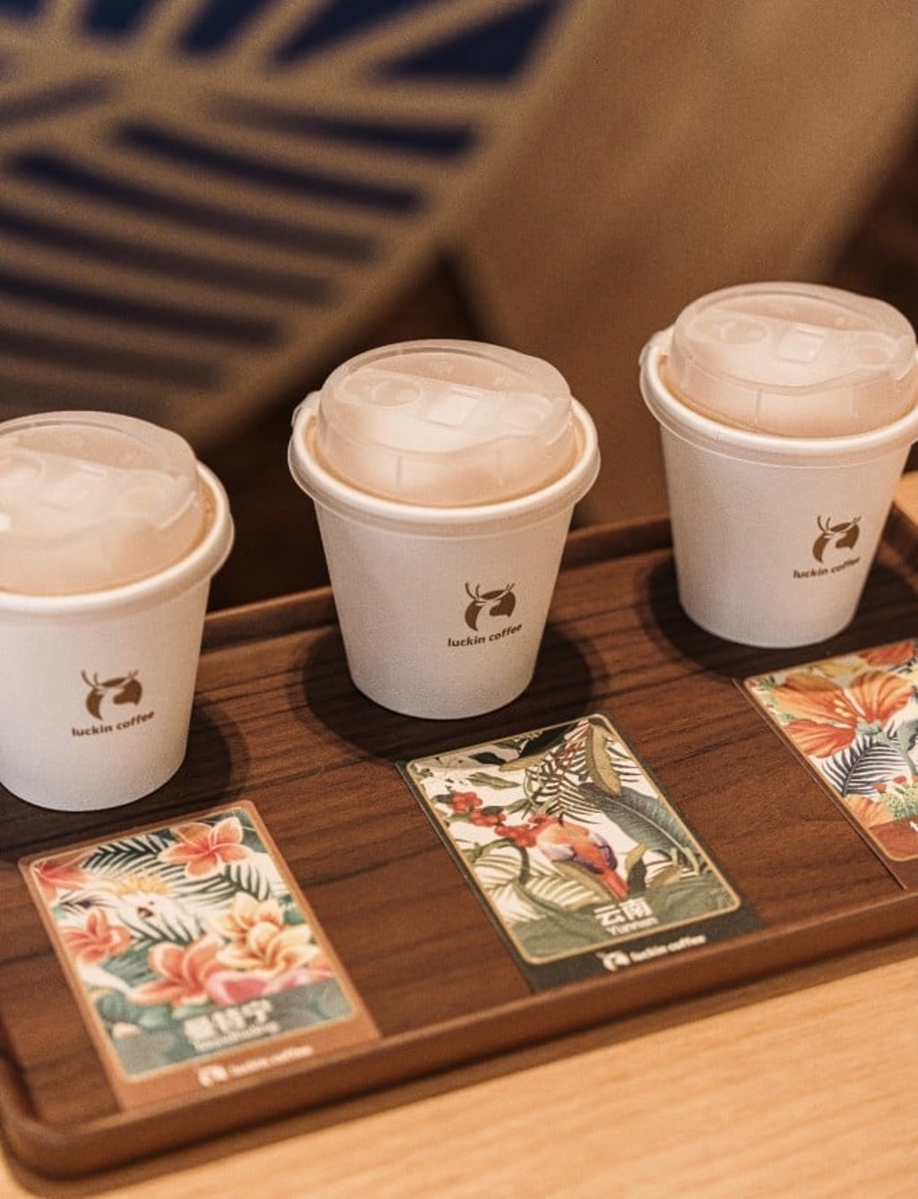 Luckin’s signature cups roll off the line – ready to deliver globally sourced beans in every carefully crafted sip at the Origin Flagship.