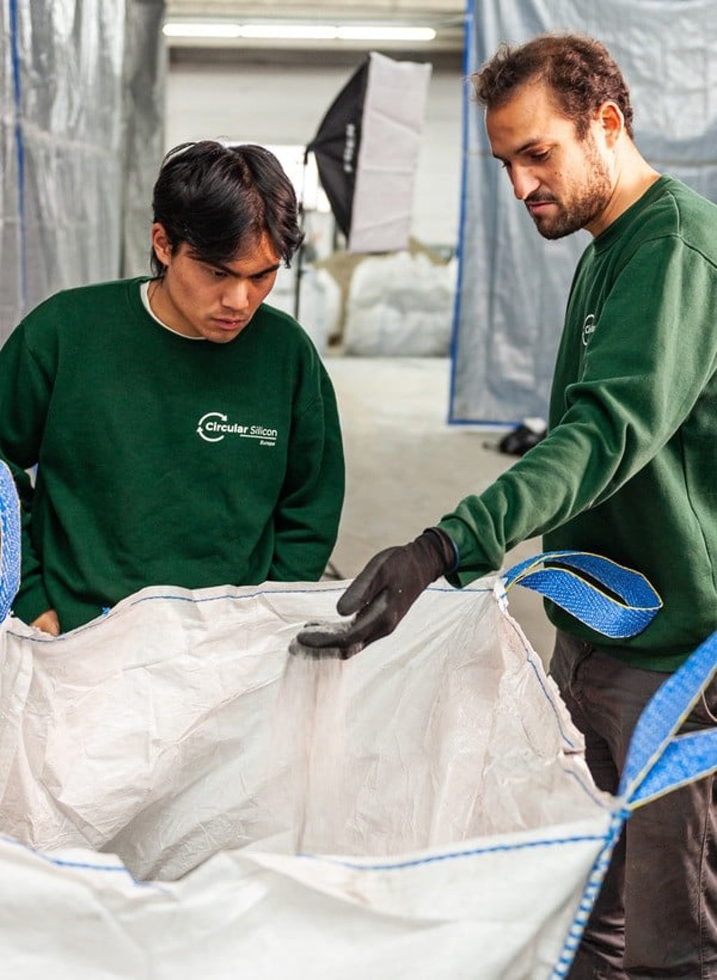 The patented process involves crushing end-of-life solar panels.