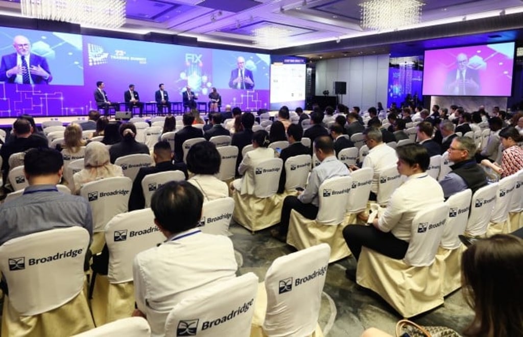 David Runacres, President of APAC at Broadridge, speaking at the APAC Trading Summit, the FIX Committee APAC’s annual flagship event in Hong Kong.