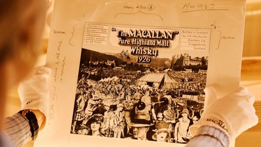 Sir Peter Blake’s original artwork created for The Macallan 1926 in 1986. Sir Peter Blake’s original artwork created for The Macallan 1926 in 1986.