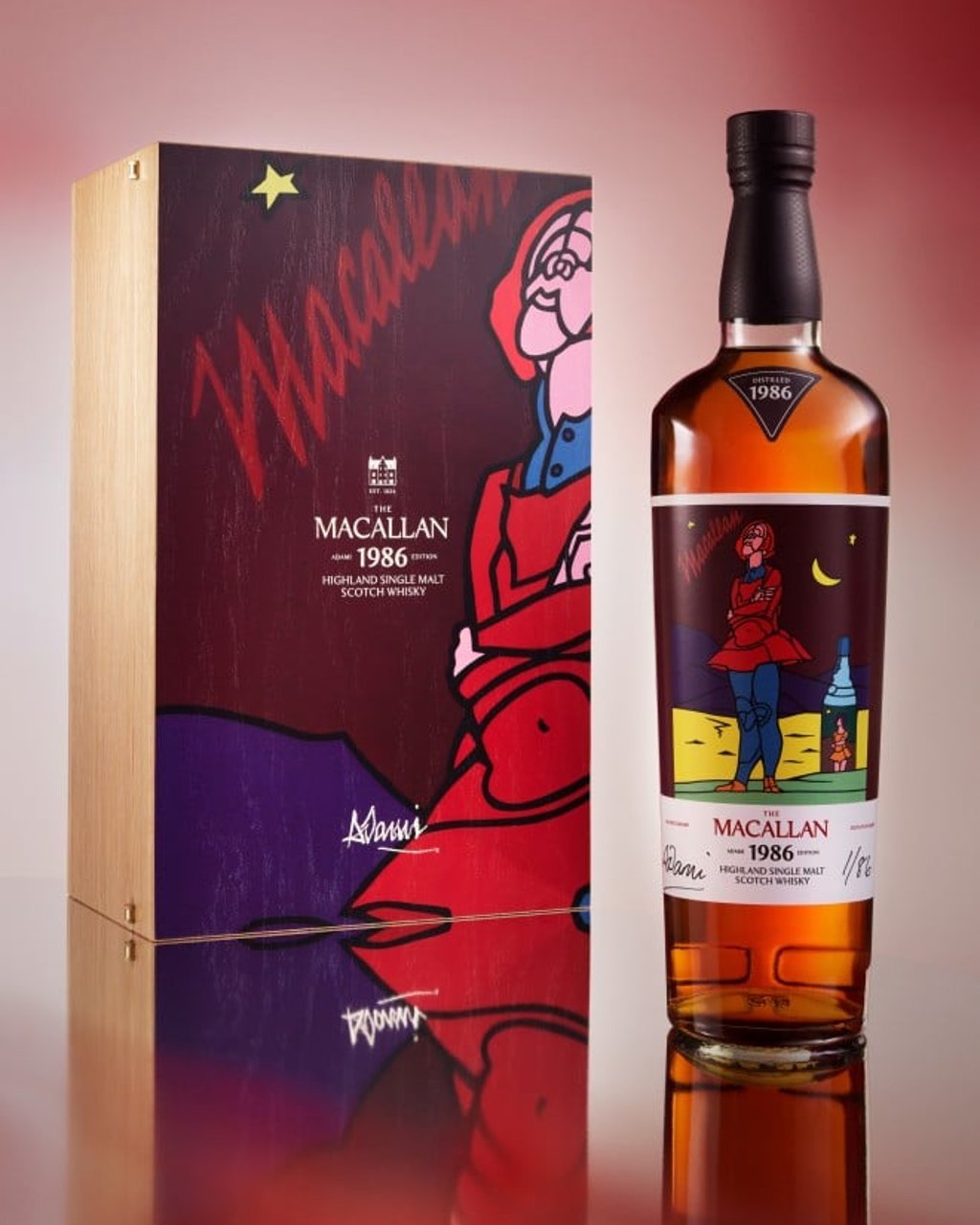 Valerio Adami’s Romantica (1986), portraying Janet ‘Nettie’ Harbinson, the custodian who decided to lay down The Macallan 1926. Valerio Adami’s Romantica (1986), portraying Janet ‘Nettie’ Harbinson, the custodian who decided to lay down The Macallan 1926.