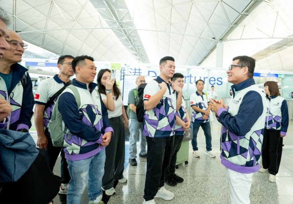 CIC executive director Ir Albert Cheng Ting-ning encourages the competitors and trainers, if the competitors come back more open, with confidence and a target, he will count that as nine medals. CIC executive director Ir Albert Cheng Ting-ning encourages the competitors and trainers, if the competitors come back more open, with confidence and a target, he will count that as nine medals.