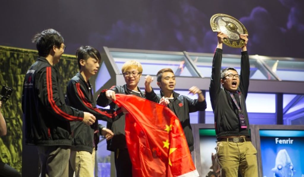 Team members of Newbee celebrate after winning the tournament. Photo: https://gamegavel.com CC BY 2.0 Team members of Newbee celebrate after winning the tournament. Photo: https://gamegavel.com CC BY 2.0