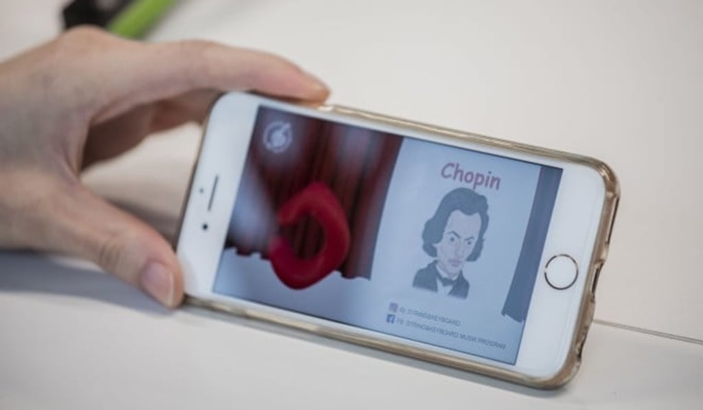 Students can practice at home using the custom designed mobile app.