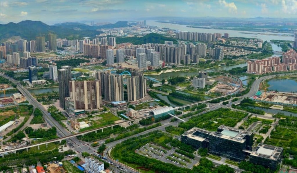 A prominent view of the Jiaomen River Central Cluster with a size of 3 square kilometers