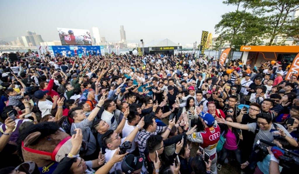 Huge crowds are expected to watch the Formula E motor race around the 1.85km street circuit in Hong Kong’s Central Harbourfront area on March 10. Photo: Formula E HK E-Prix Huge crowds are expected to watch the Formula E motor race around the 1.85km street circuit in Hong Kong’s Central Harbourfront area on March 10. Photo: Formula E HK E-Prix