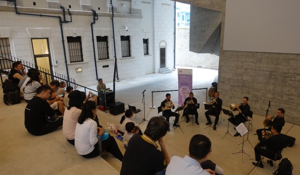 The HK Phil holds lunchtime ensemble performances at the Laundry Steps in Tai Kwun, offering beautiful music to help create a relaxing hour for the local community. Photo: HK Phil