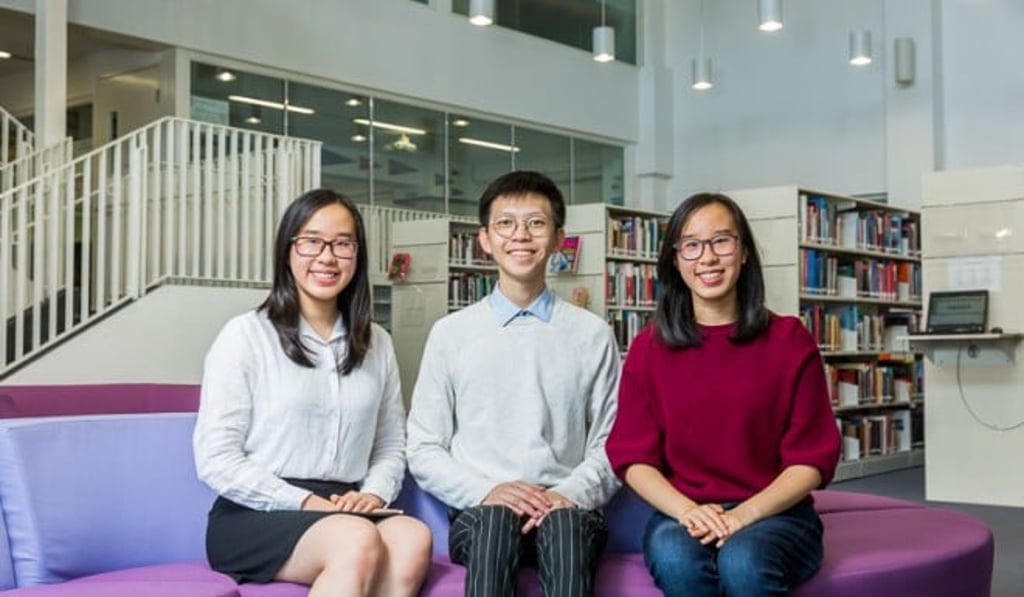 Outstanding Cambridge Learner Awards Recipient, Justine Chan, Alex Yu and Kristy Chan.