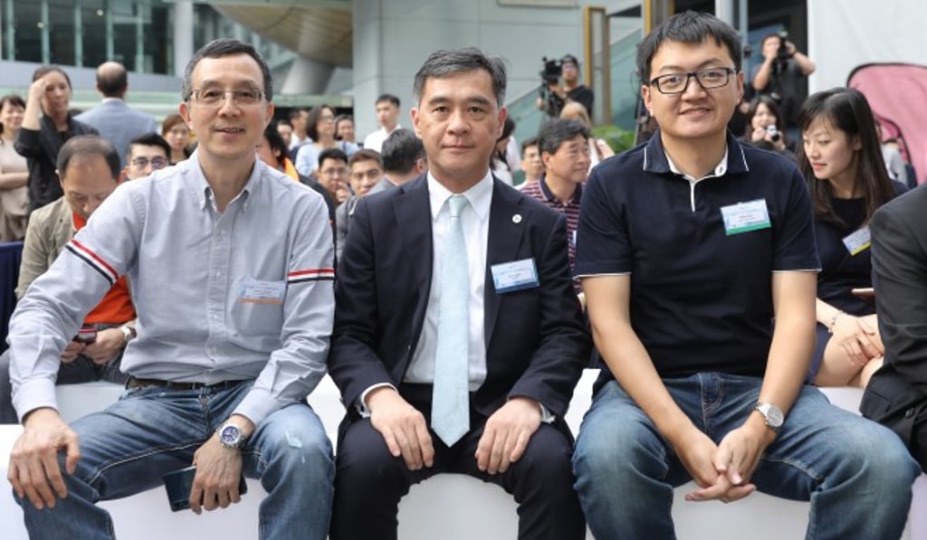 Behind every great start-up are great mentors and great incubators? William Kwan (left) was introduced via HKSTP to mentor Miles Wen (right), founder and CEO of Fano Labs as Wen scaled his business. Peter Mok of HKSTP (middle) announced a revamped mentorship programme going forward.