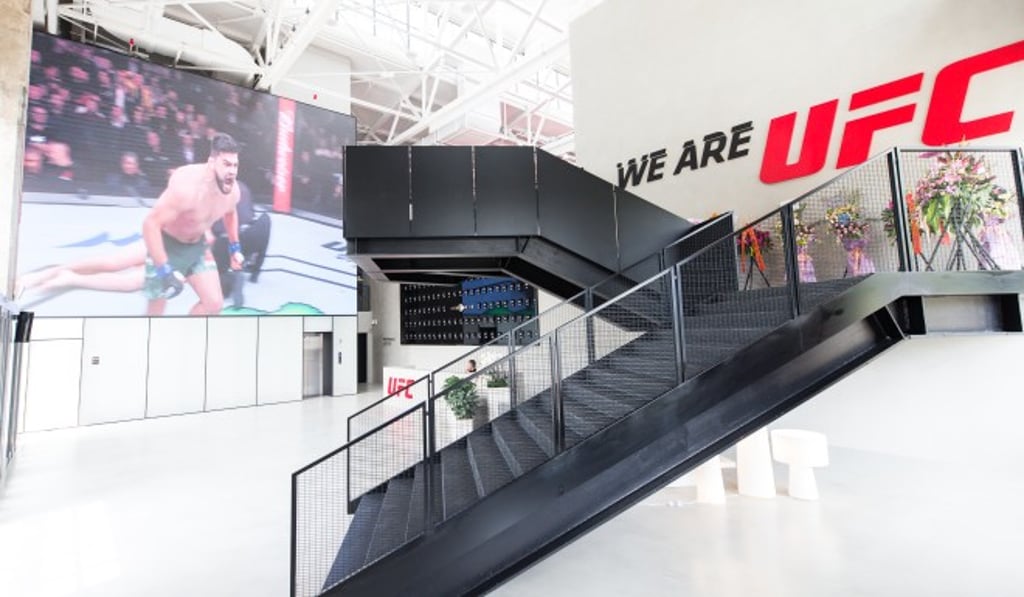 Athletes and visitors alike will be greeted with this sight in the main hallway, with Kelvin Gastelum's knockout win against Michael Bisping at UFC FIght Night 122 in Shanghai immortalised on the wall. Athletes and visitors alike will be greeted with this sight in the main hallway, with Kelvin Gastelum's knockout win against Michael Bisping at UFC FIght Night 122 in Shanghai immortalised on the wall.
