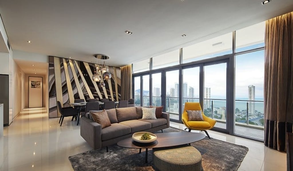 Living Room – Sophisticated style and high ceiling defienes the elegant space