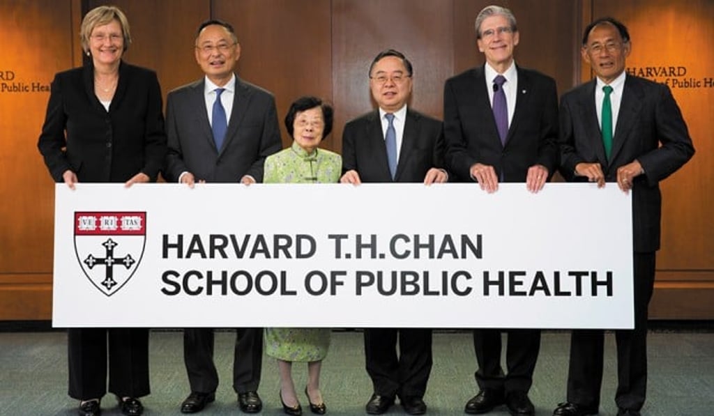 Practice What is Preached - Ronnie Chan (third from right), his mother Mrs T.H. Chan, and brother Gerald Chan (fourth and fifth from right) made the biggest donation in Harvard University's history, US$350 million to its School of Public Health in 2014. The gift is to support medical research for the alleviation of human suffering and to address the complex health threats challenging the world. Ronnie’s late father Mr T.H. Chan was an unwavering supporter of education. The Chan family’s philanthropic focuses are formed. All the family wealth would go to charity, leaving nothing to the next generation. Practice What is Preached - Ronnie Chan (third from right), his mother Mrs T.H. Chan, and brother Gerald Chan (fourth and fifth from right) made the biggest donation in Harvard University's history, US$350 million to its School of Public Health in 2014. The gift is to support medical research for the alleviation of human suffering and to address the complex health threats challenging the world. Ronnie’s late father Mr T.H. Chan was an unwavering supporter of education. The Chan family’s philanthropic focuses are formed. All the family wealth would go to charity, leaving nothing to the next generation.