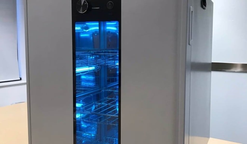 A large UV-C based chamber can disinfect multiple objects in one go.