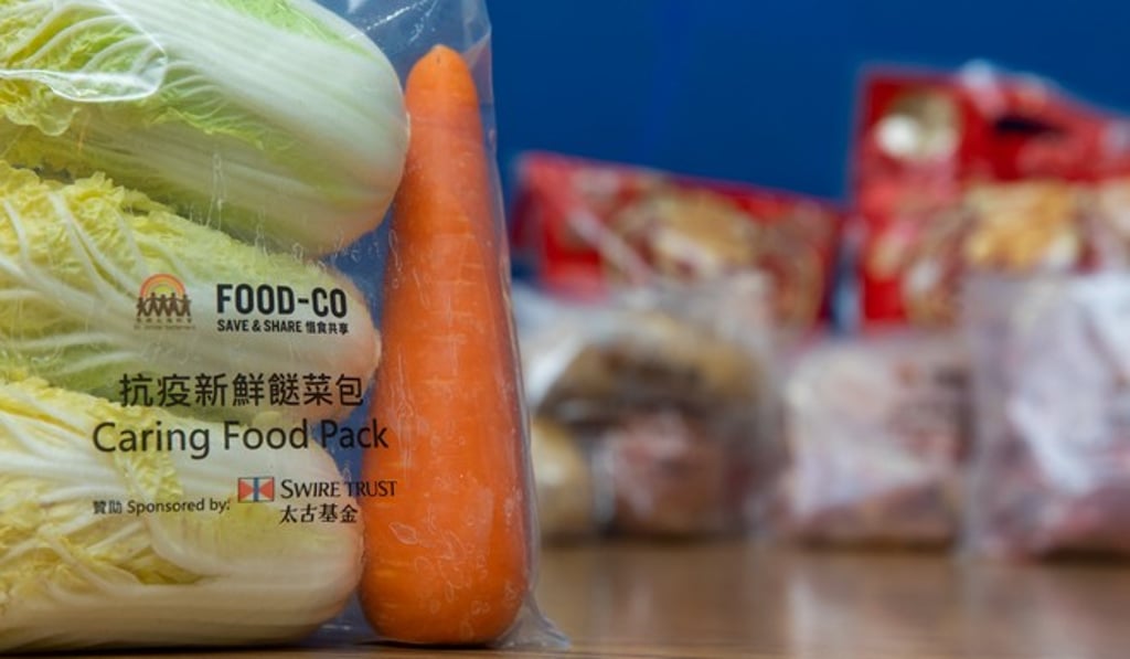 Fresh food packs with vegetables and chilled meat.