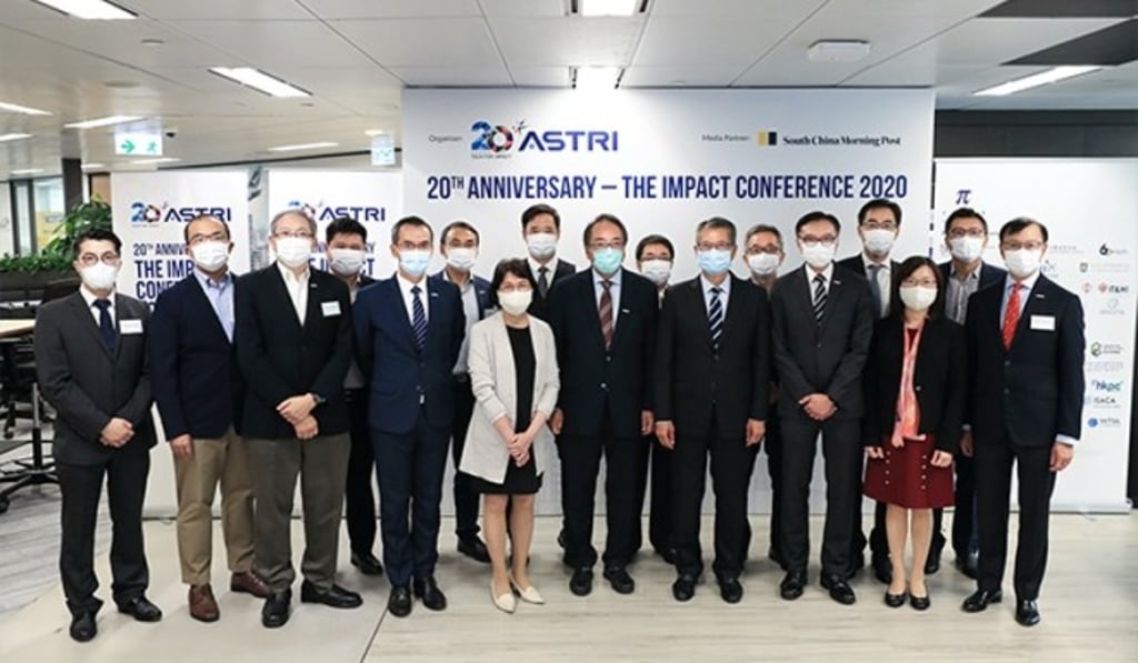 Distinguished guests at ASTRI’s IMPACT Conference 2020 included Financial Secretary Mr Paul Chan, GBM, GBS, MH, JP, Permanent Secretary for Innovation and Technology Ms Annie Choi, Commissioner for Innovation and Technology Ms Rebecca Pun, Professor Lap-chee Tsui, Founding President of the Hong Kong Academy of Sciences, ASTRI Chairman Ir Sunny Lee, JP, and members of ASTRI’s board of directors. Distinguished guests at ASTRI’s IMPACT Conference 2020 included Financial Secretary Mr Paul Chan, GBM, GBS, MH, JP, Permanent Secretary for Innovation and Technology Ms Annie Choi, Commissioner for Innovation and Technology Ms Rebecca Pun, Professor Lap-chee Tsui, Founding President of the Hong Kong Academy of Sciences, ASTRI Chairman Ir Sunny Lee, JP, and members of ASTRI’s board of directors.