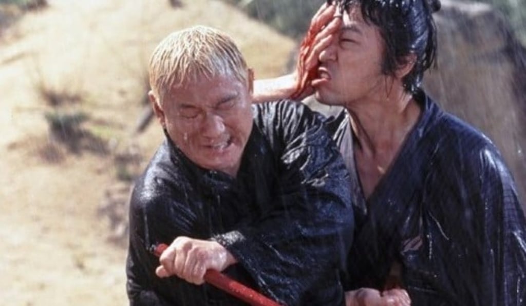 Takeshi Kitano (left) in a scene from Zatoichi (2003), one of the picks for our list of the best Japanese films of the 21st century.