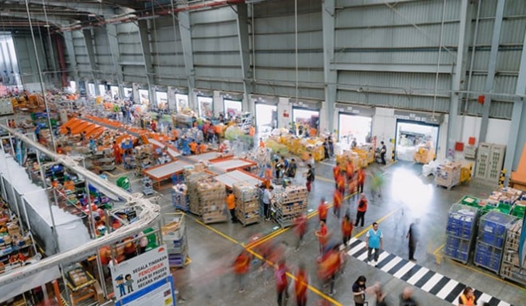 Lazada Indonesia’s warehouse at Cimanggis, West Java, during year-end shopping festivals.