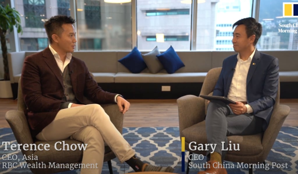 Terence Chow, CEO of Asia, RBC Wealth Management speaking with Gary Liu CEO of South China Morning Post. Terence Chow, CEO of Asia, RBC Wealth Management speaking with Gary Liu CEO of South China Morning Post.